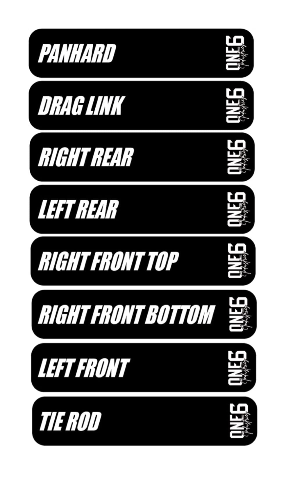 Radius Rod Stickers